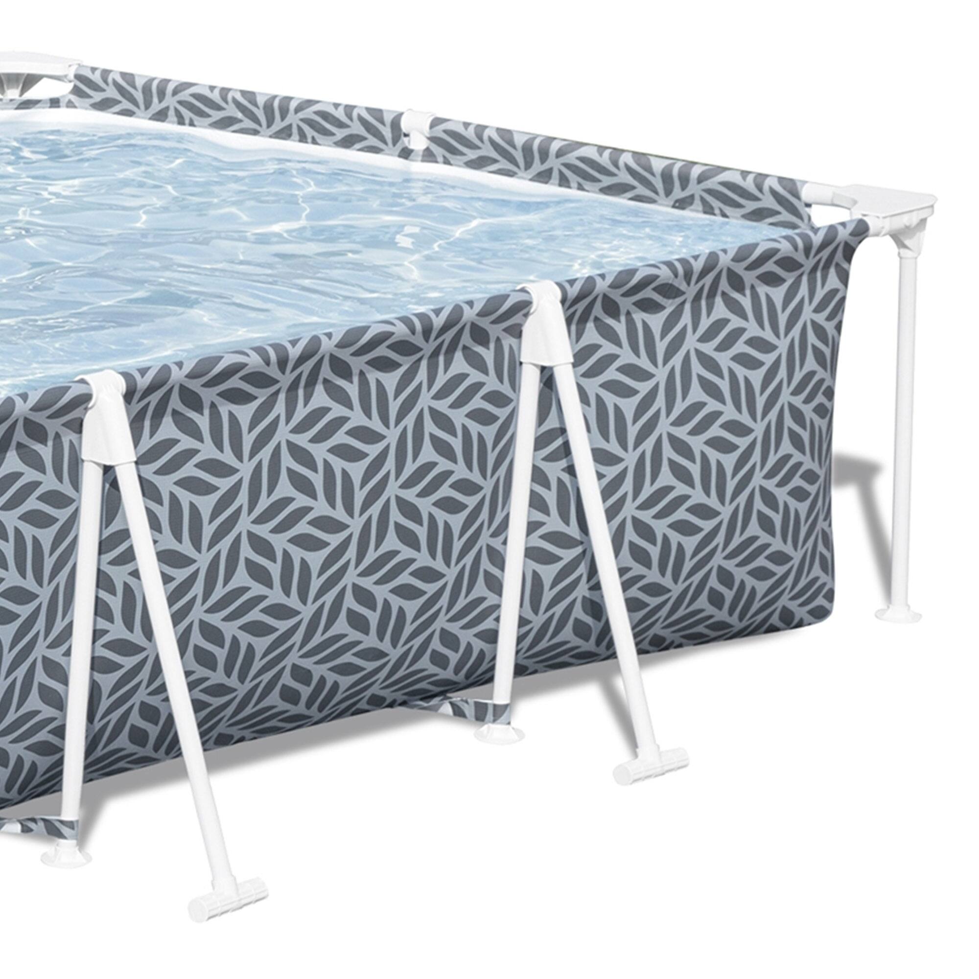 Alt View 7. Bestway - Bestway Steel Pro 12' x 6'7" x 26" Rectangle Above Ground Outdoor Swimming Pool - Blue Print.