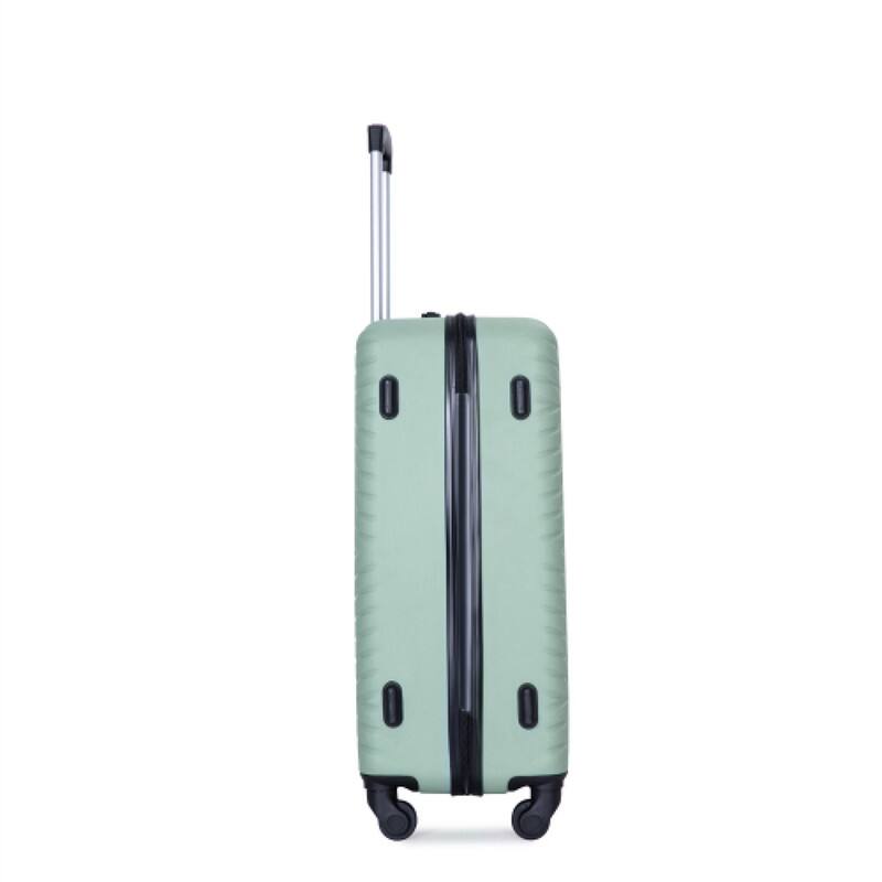 Back. HTUTWOO - Luggage 4-Piece ABS Lightweight Suitcase with Rotating Wheels - 16/20/24/28 Inch, TSA Lock - Olive Green.