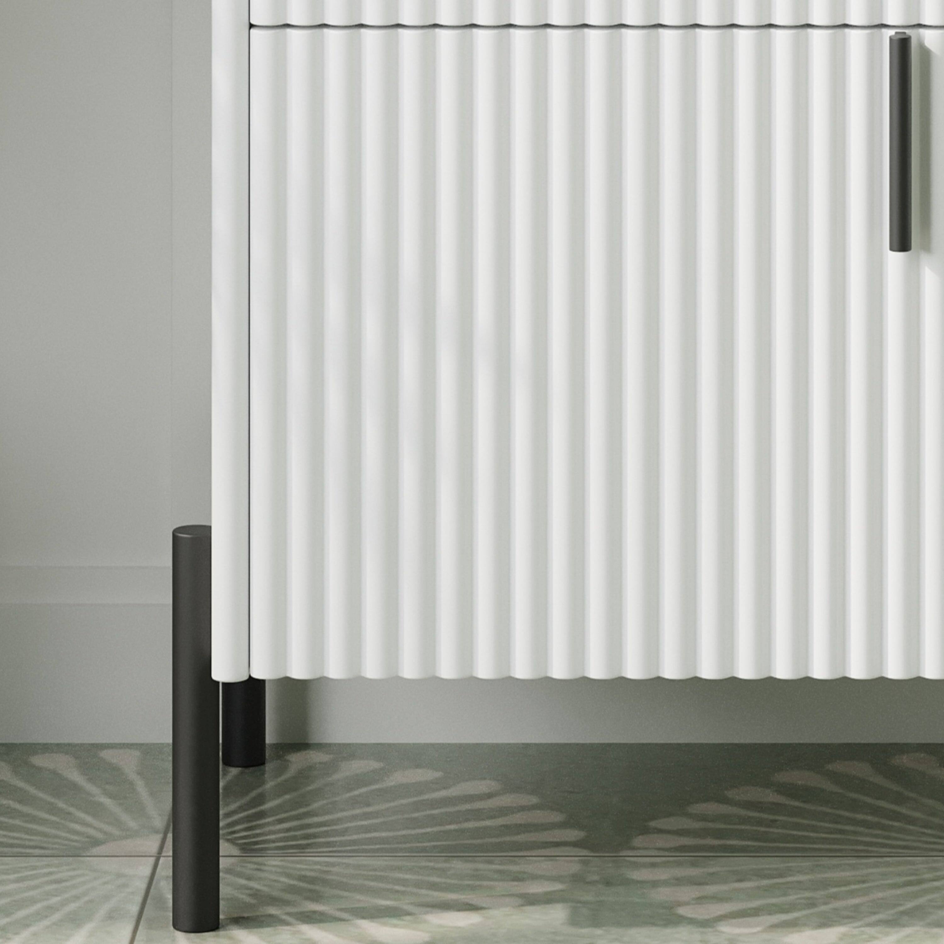 Alt View 10. Boyel Living - 30 Inch Bathroom Vanity with Ceramic Sink Vertical Pulls Full Extension Drawers Soft Close White - White.