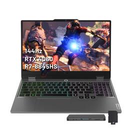 Lenovo - LOQ 15.6" FHD Gaming Laptop,AMD Ryzen 7 8845HS,GeForce RTX 4060,16GB,1TB SSD+1TB Dock Set,Win 11 Pro - Luna Grey