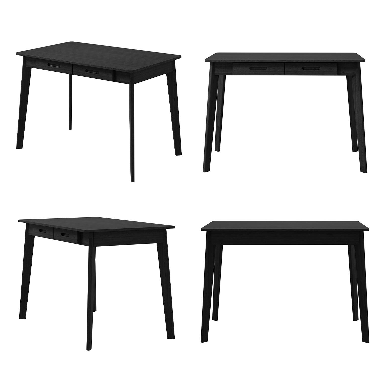 Alt View 4. FUFU&GAGA - FUFU&GAGA 39.4" Dual - Drawer Office Desk - Versatile Workstation for Study & Gaming - Black.