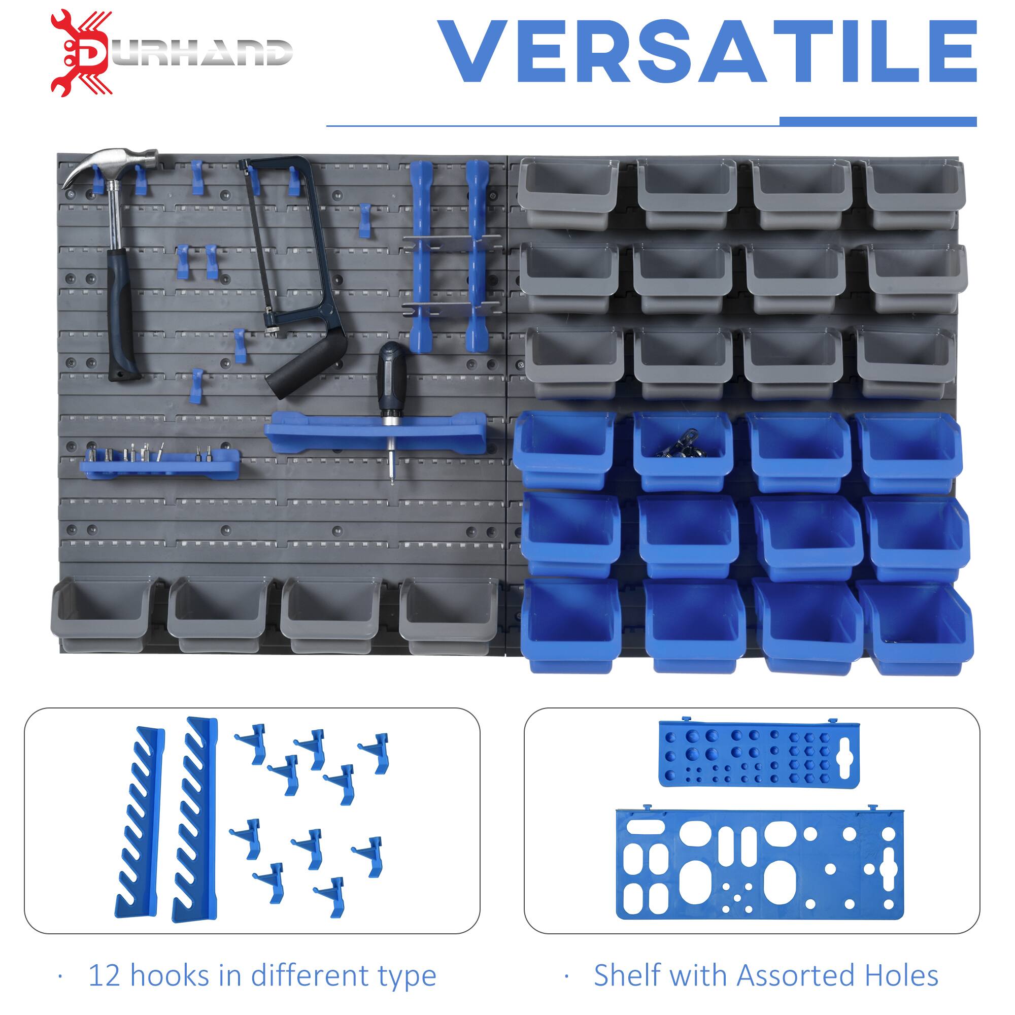 URHAND VERSATILE

- 12 hooks in different type
- Shelf with Assorted Holes