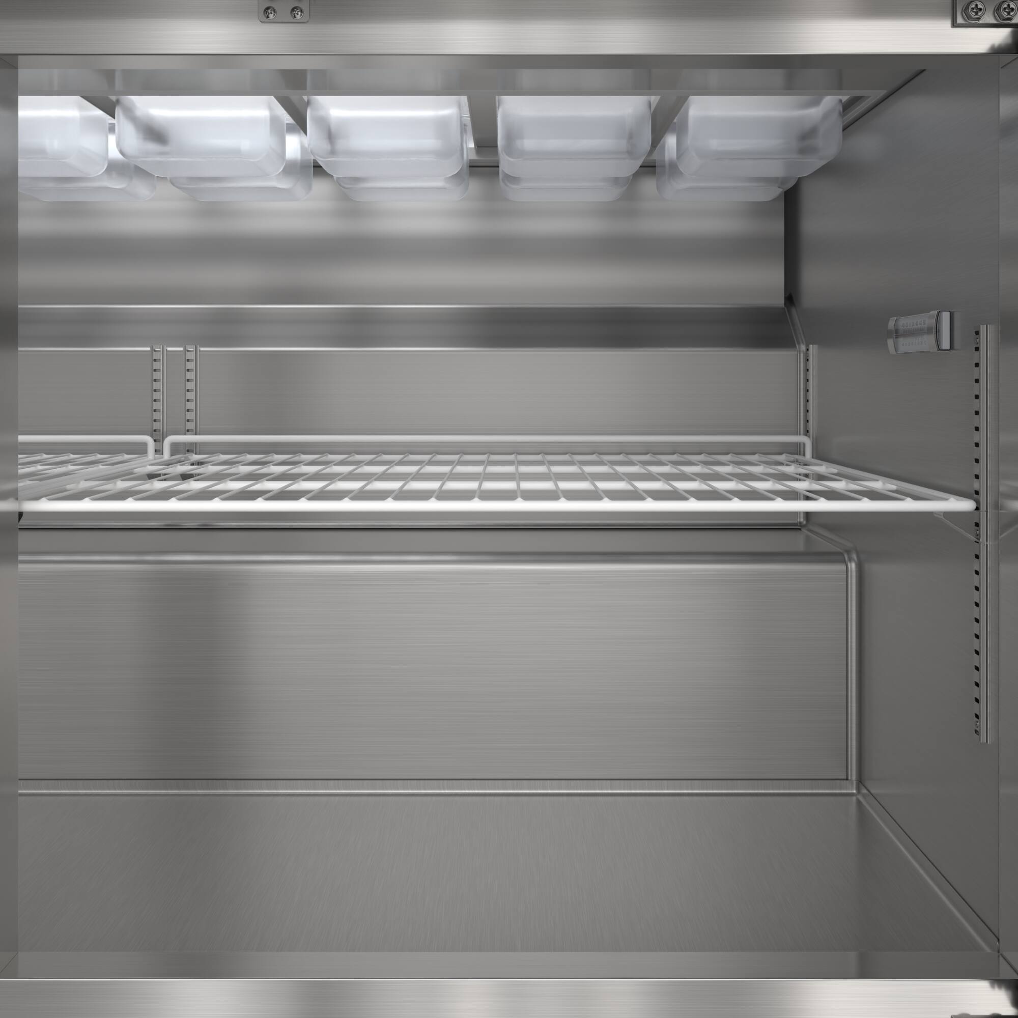 Alt View 5. Koolmore - 60 in. Commercial 2-Door Refrigerated Salad and Sandwich Prep Table, 16 Pan Capacity and 18.4 Cu. Ft. of Storage - Stainless steel.