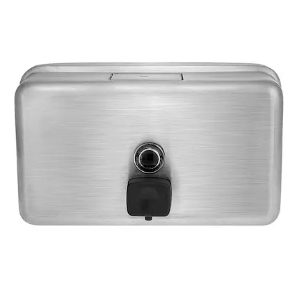 Front. Alpine Industries - 40 oz Stainless Steel Horizontal Manual Surface-Mounted Liquid Soap Dispenser - Stainless Steel.