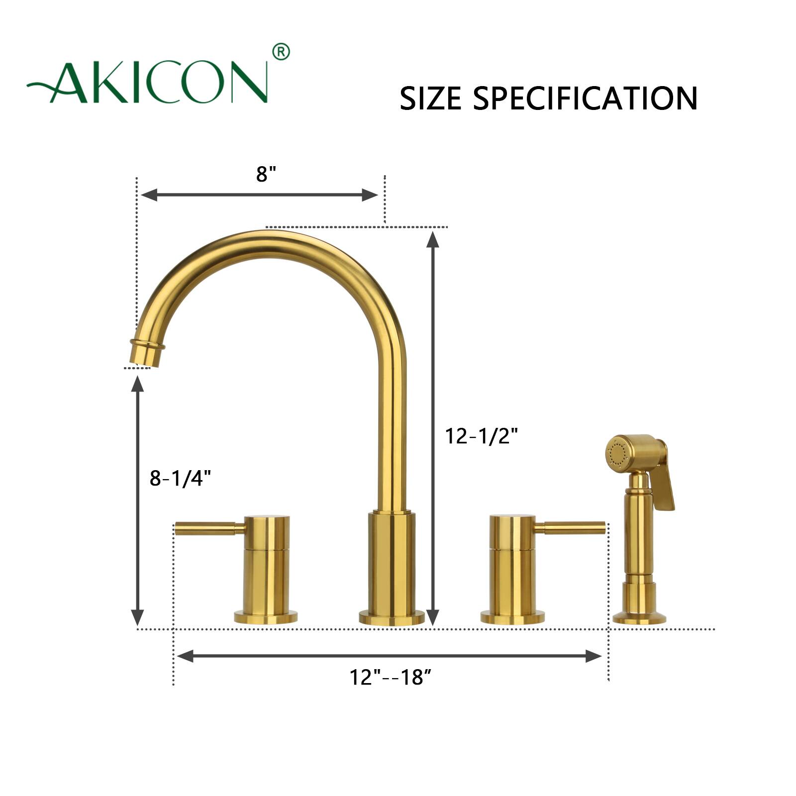 AKICON SIZE SPECIFICATION  
8"  
12-1/2"  
8-1/4"  
12"-18"  
18"