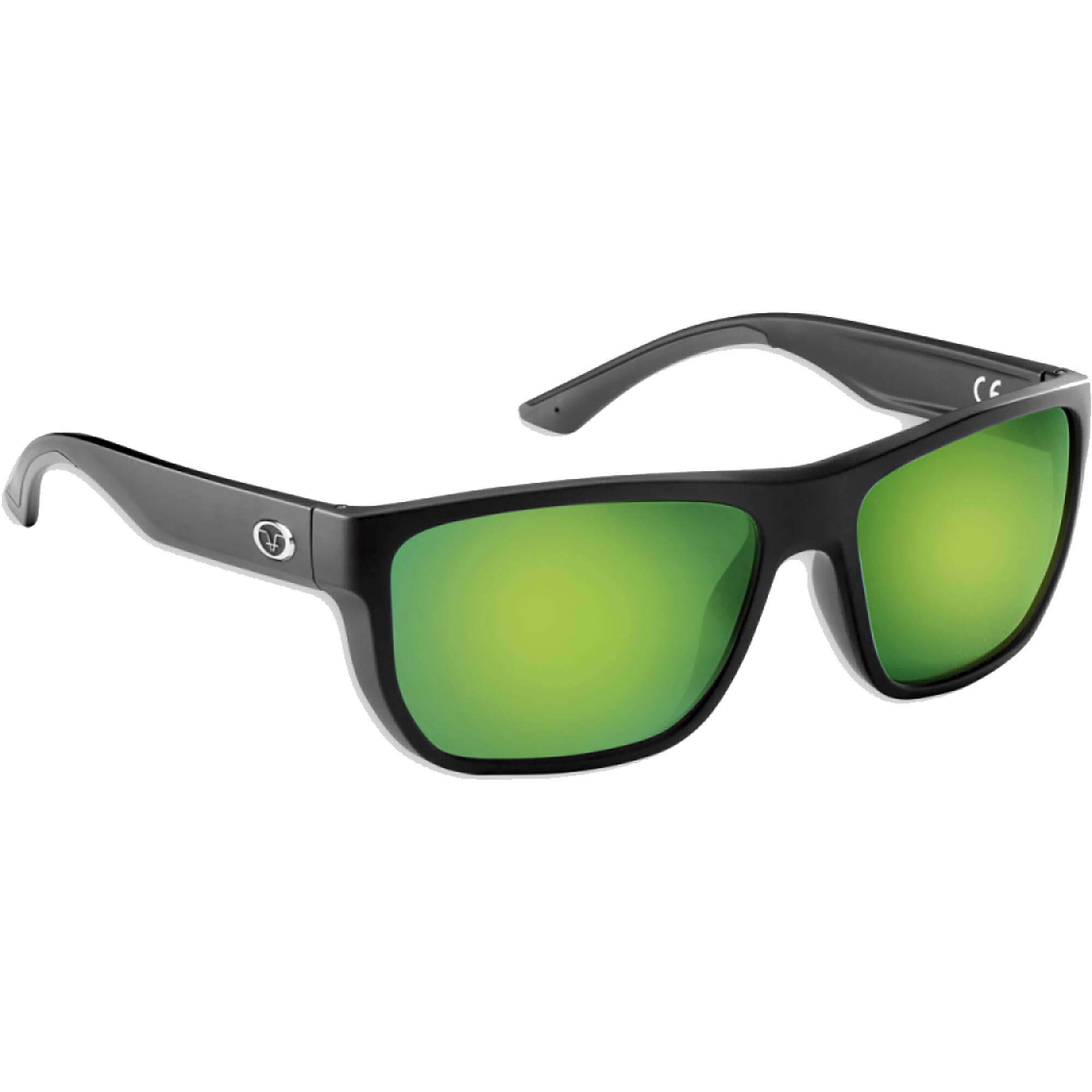Flying Fisherman - Waypoint Polarized Sunglasses - Matte Black/Amber Green Mirror