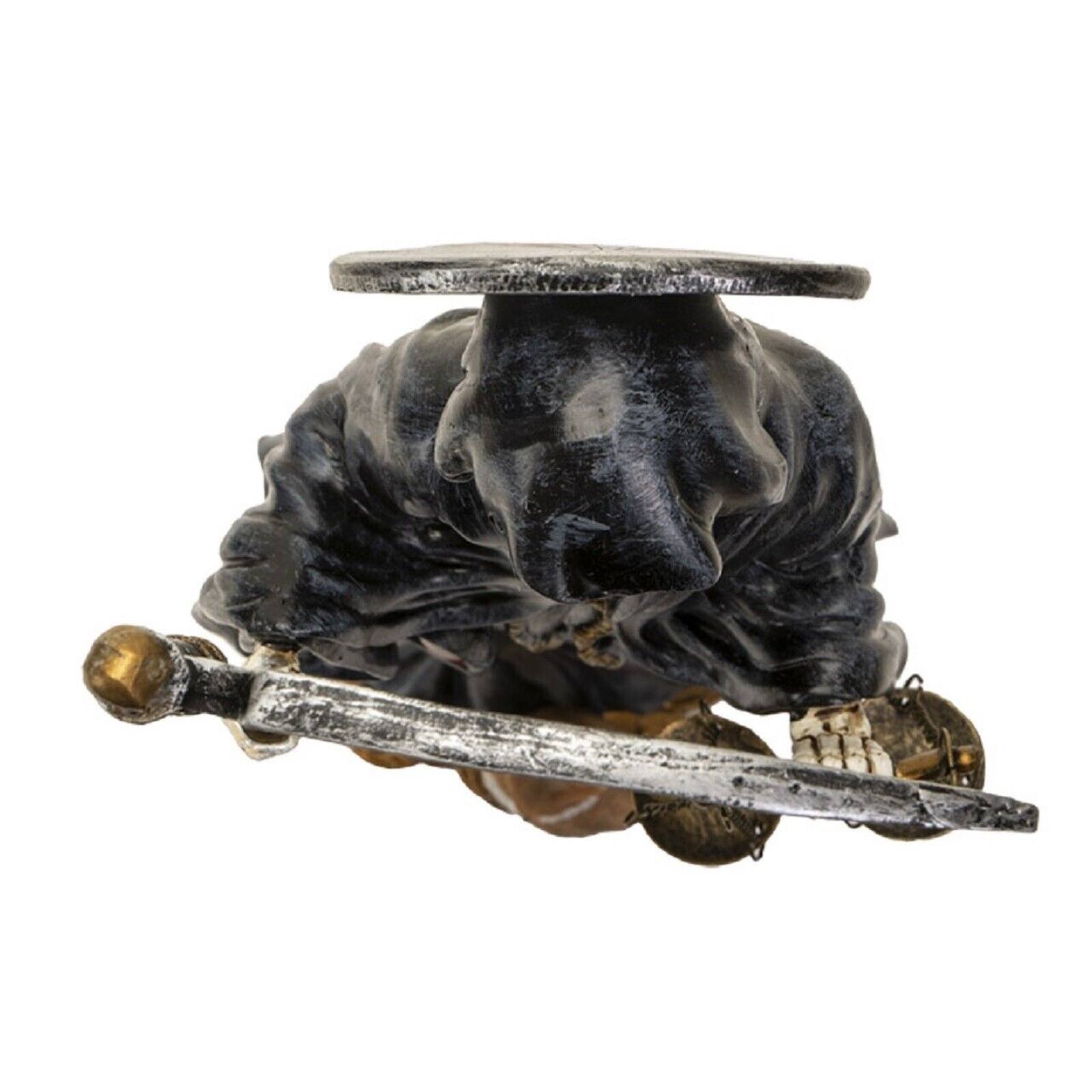 Left. Pacific Trading - Santa Muerte Black Gown Figurine Death 10 Inch.