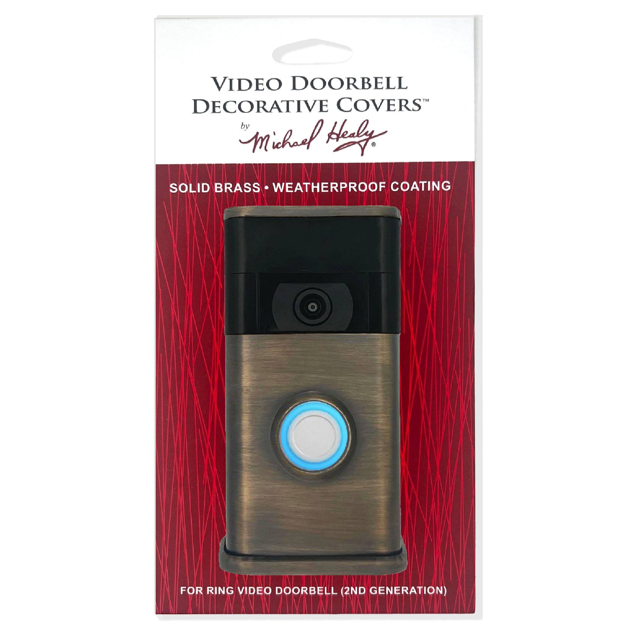 VIDEO DOORBELL DECORATIVE COVERS  
by Michael Healy  

SOLID BRASS • WEATHERPROOF COATING  

FOR RING VIDEO DOORBELL (2ND GENERATION)