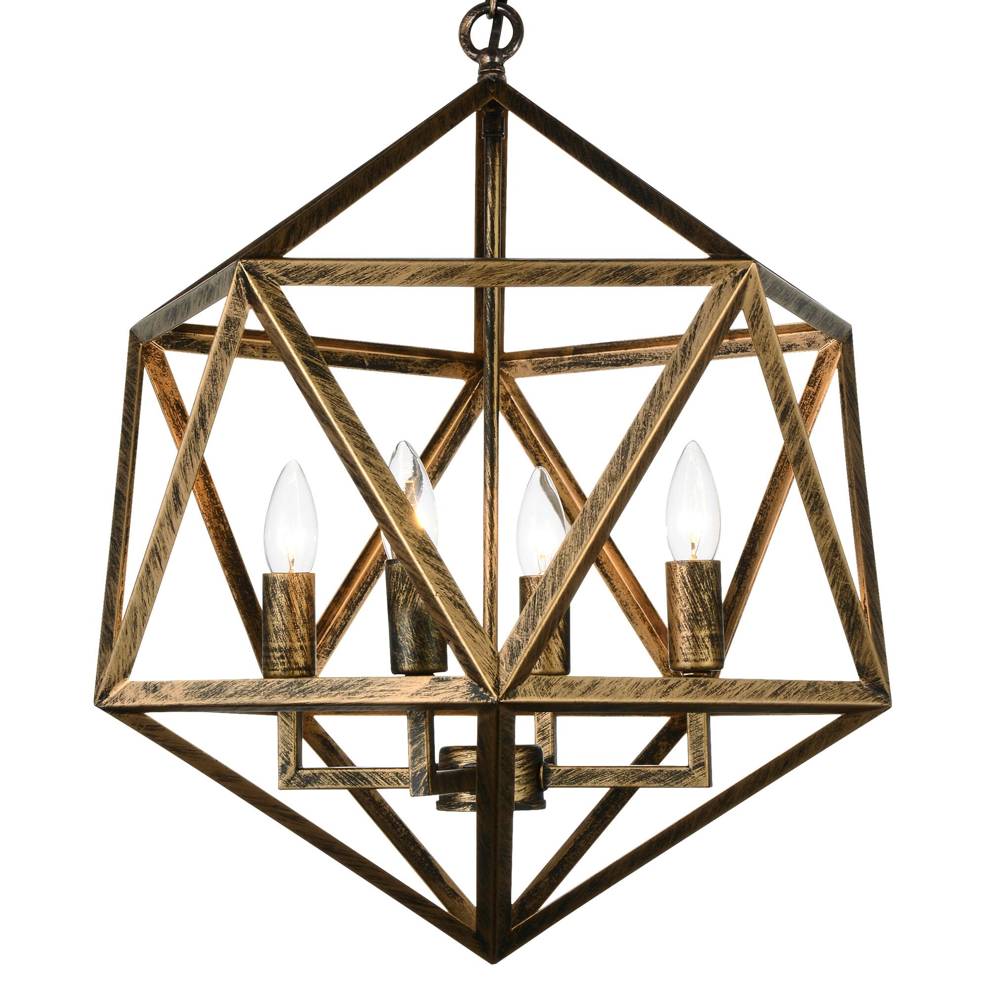 Angle. CWI Lighting - Amazon 4 Light Up Pendant With Antique forged copper Finish - Antique Forged Copper.
