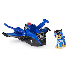 Paw Patrol - Jet to the Rescue Chase Deluxe Transforming Vehicle with Lights and Sounds, Collectible Pup, Ages 3+ - Multicolor