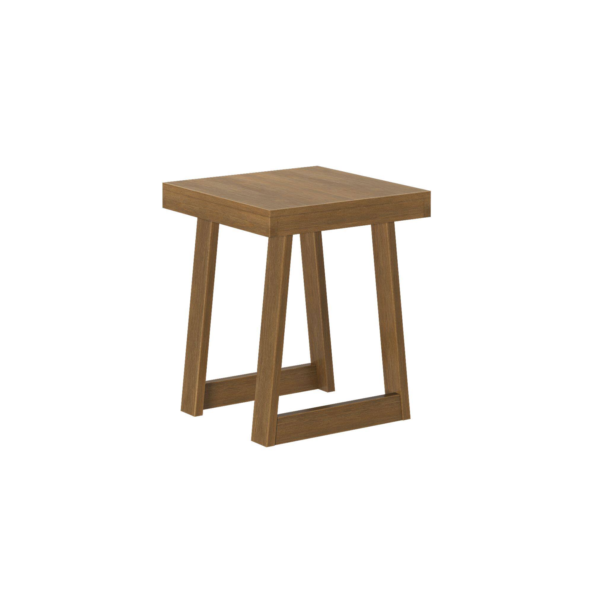 Alt View 2. Plank+Beam - Classic Square Side Table (20in x 20in / 510mm x 510mm), Pecan Wirebrush - Pecan Wirebrush.