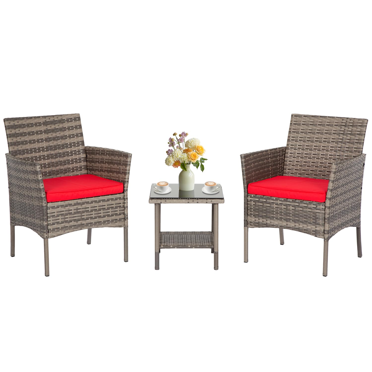 Gray and Red 3 Pieces