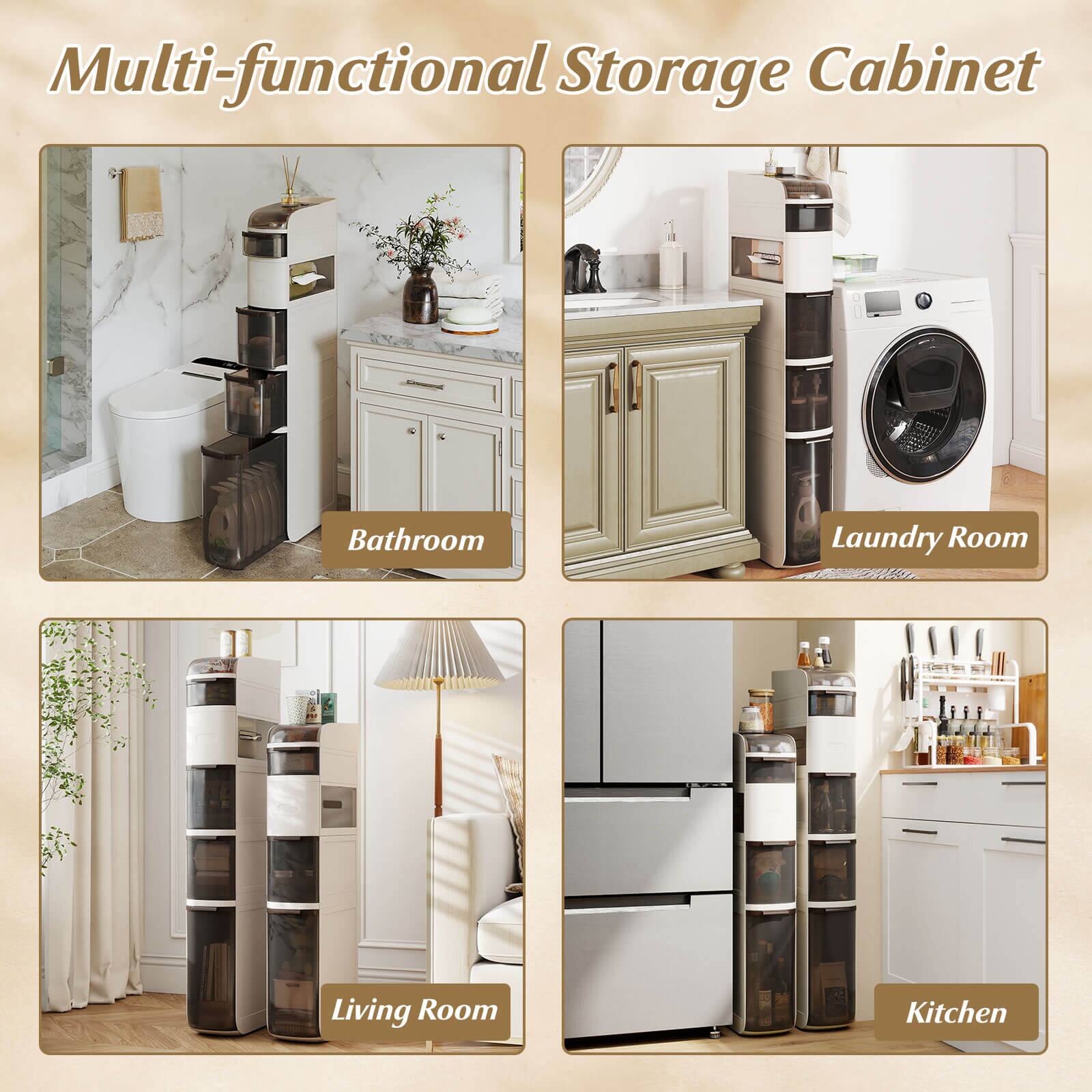 Multi-functional Storage Cabinet

Bathroom

Laundry Room

Living Room

Kitchen