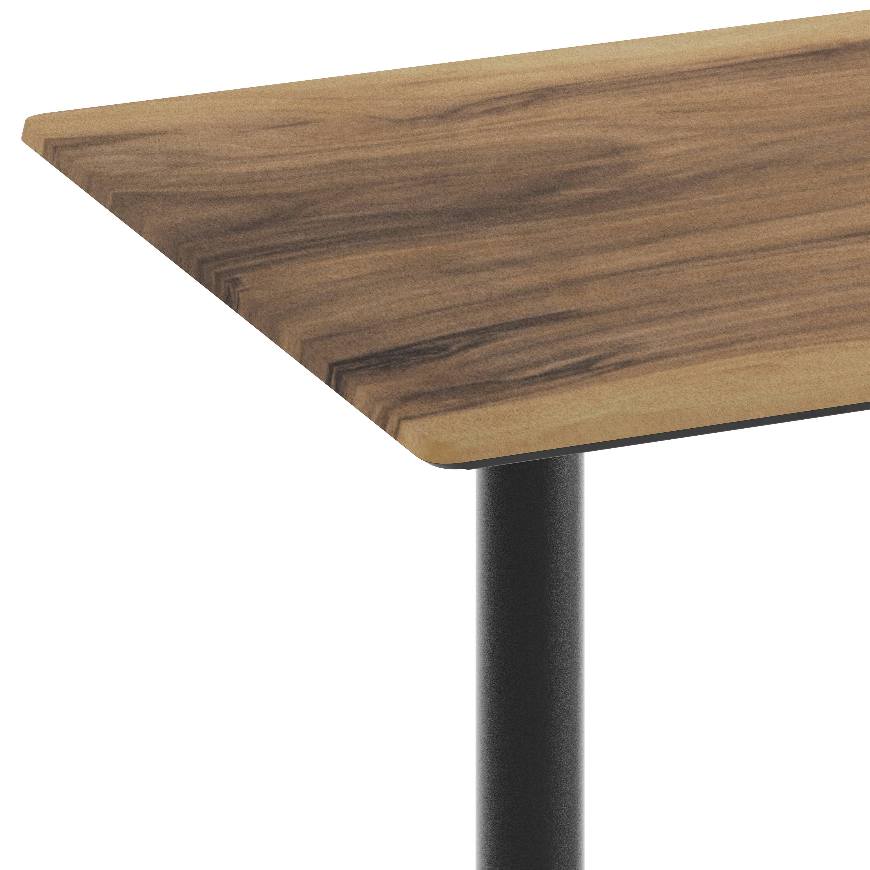 Alt View 9. Emma + Oliver - PureShield Tabletop with Seam-Free Surface Innovation and Bar Height Base - Natural/Black Base.