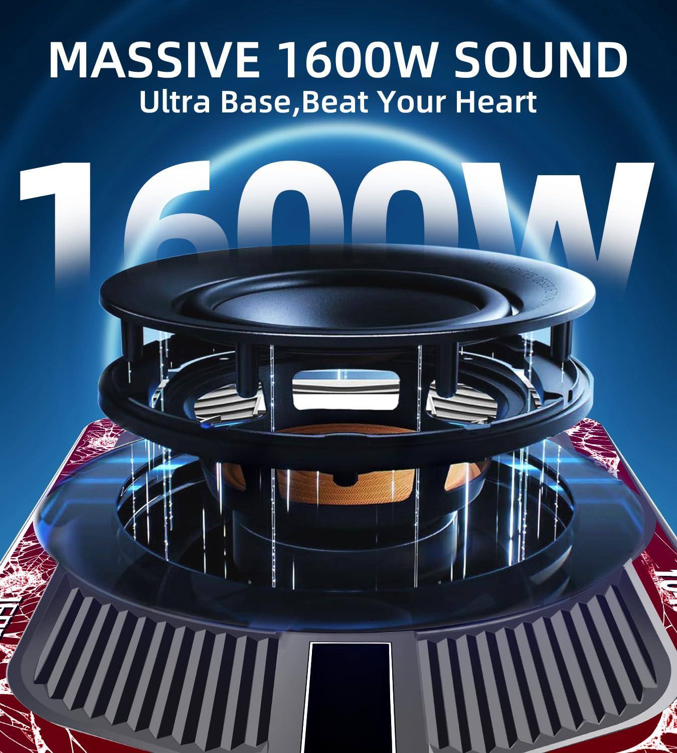 MASSIVE 1600W SOUND  
Ultra Base, Beat Your Heart  
1600W