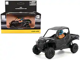 Can-Am Commander XT 1000R Matt Black with Driver Figure 1/32 Diecast Model by BRP Models - Matte Black