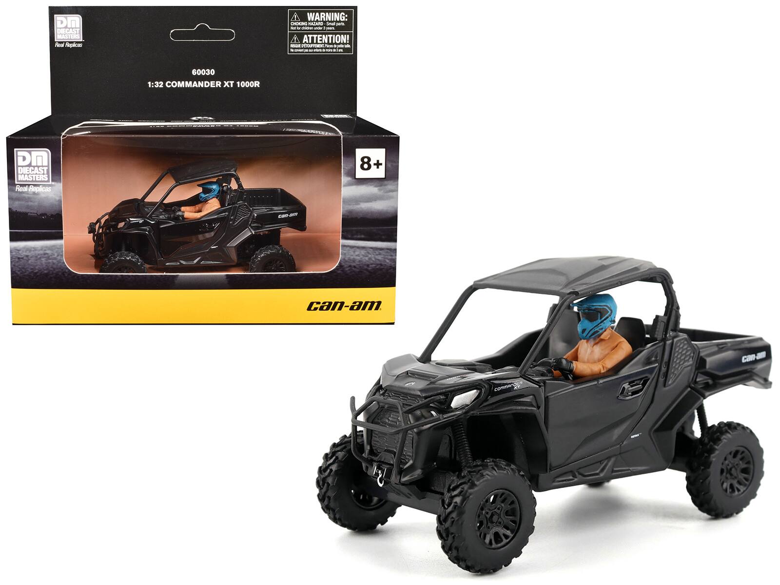 DM DIECAST MASTERS Real Replicas  
60030  
1:32 COMMANDER XT 1000R  
can-am  

WARNING: CHOKING HAZARD - Small parts. Not for children under 3 years.  
ATTENTION!  
8+  

can-am