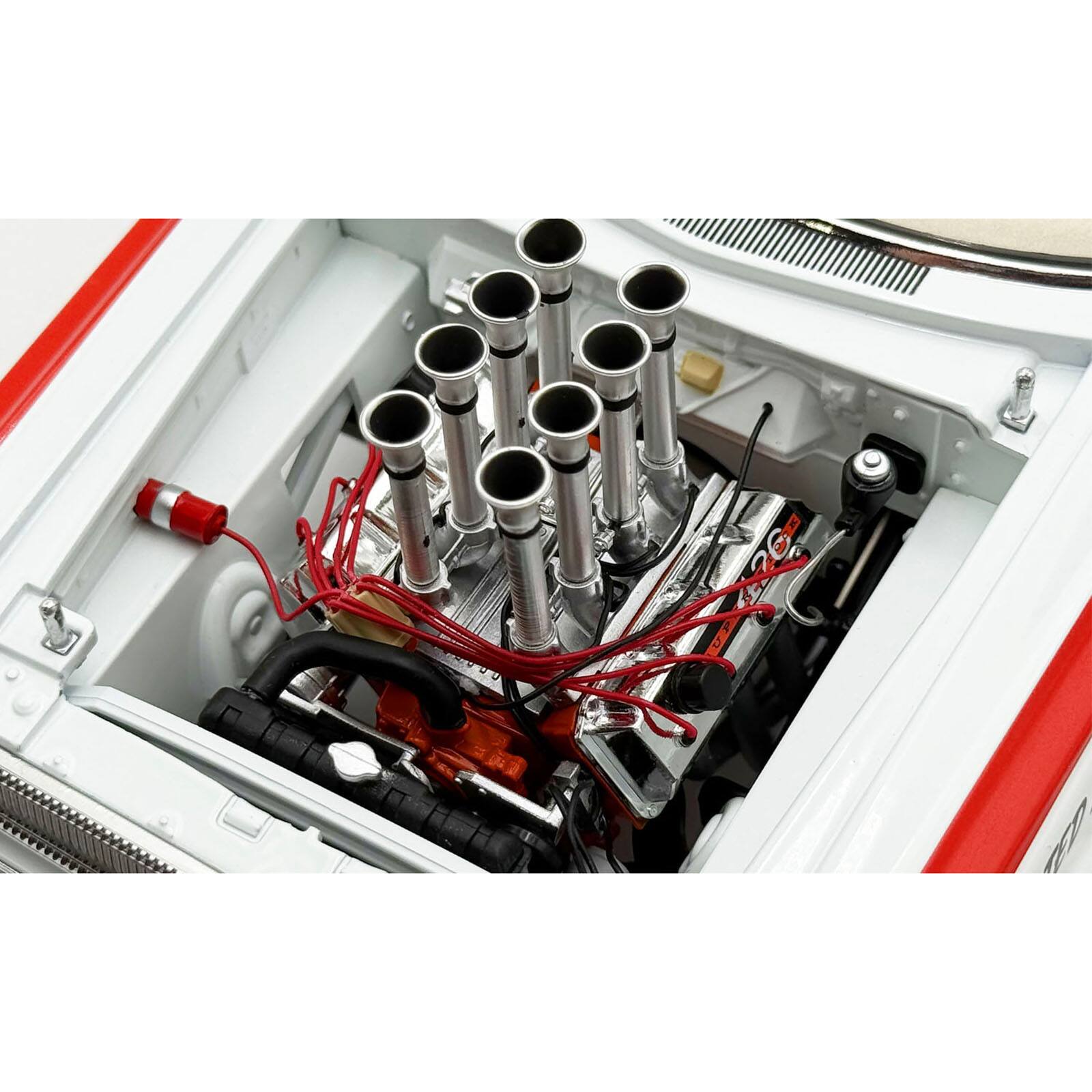 Alt View 1. ACME - 1965 Dodge Coronet AWB "Mr. Tomato" White with Red Stripes Limited Edition to 408 pieces 1/18 Diecast Model Car by ACME.