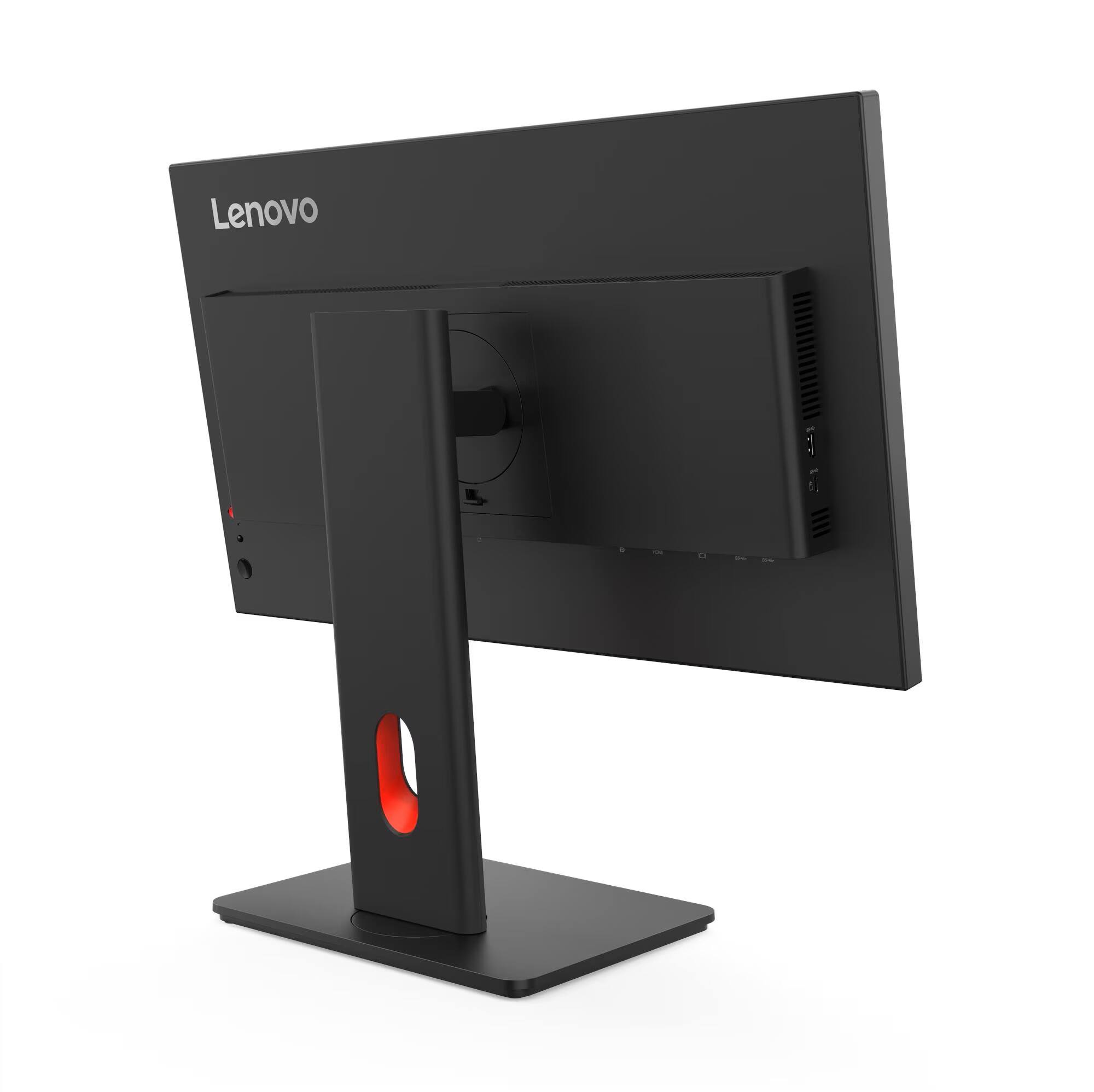 Alt View 2. Lenovo - ThinkVision 23.8" IPS LED FHD 48hz - 120hz Monitor (HDMI, USB, DP, VGA) - Eclipse Black.
