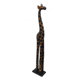 Zeckos - 39 Inch Hand Carved Wooden Giraffe Sculpture Safari Home Decor Figurine Statue - Brown
