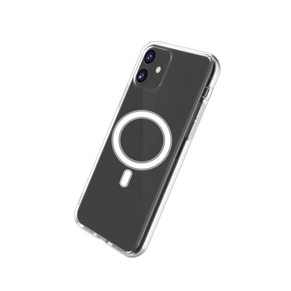 Alt View 4. Qixxronics - Magnetic Case for iPhone 12 / 12 Pro Cellphone Magnetic Cover Shockproof Slim Phone Case - Clear.