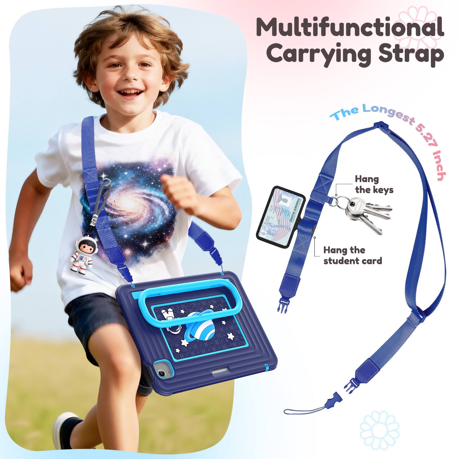 Multifunctional Carrying Strap

The Longest 5.27 Inch

Hang the keys

Hang the student card