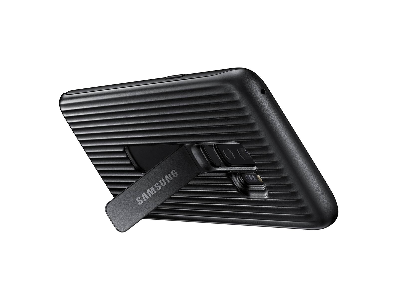Back. Samsung - Official Samsung Galaxy S9 Plus Protective Stand Cover Case - Black - Black.