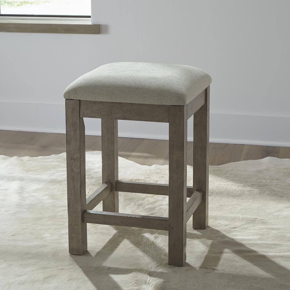 Alt View 1. Liberty Furniture Industries - Uph Console Stool Contemporary Grey in Dusty Taupe Finish - Grey.