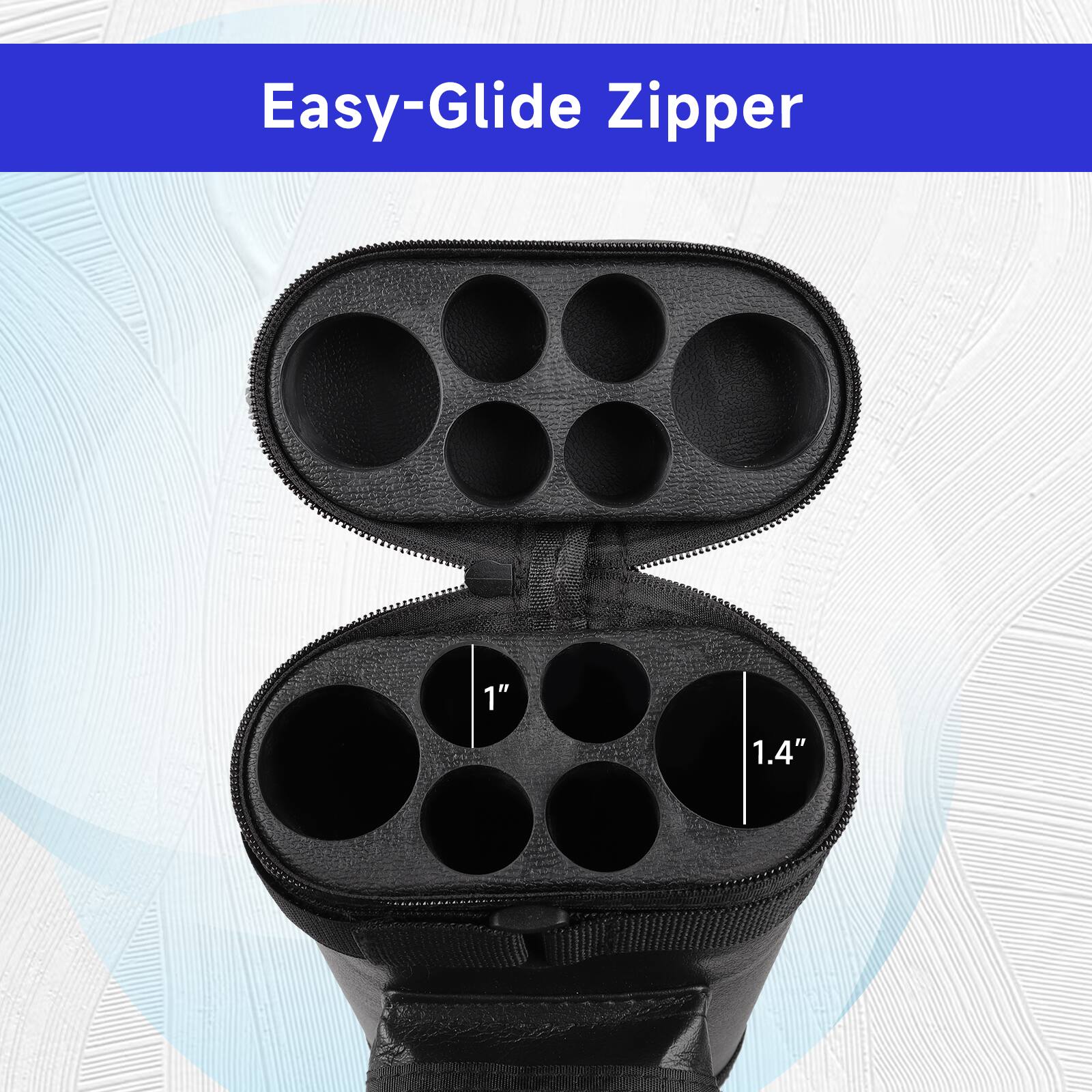 Easy-Glide Zipper
1"
1.4"