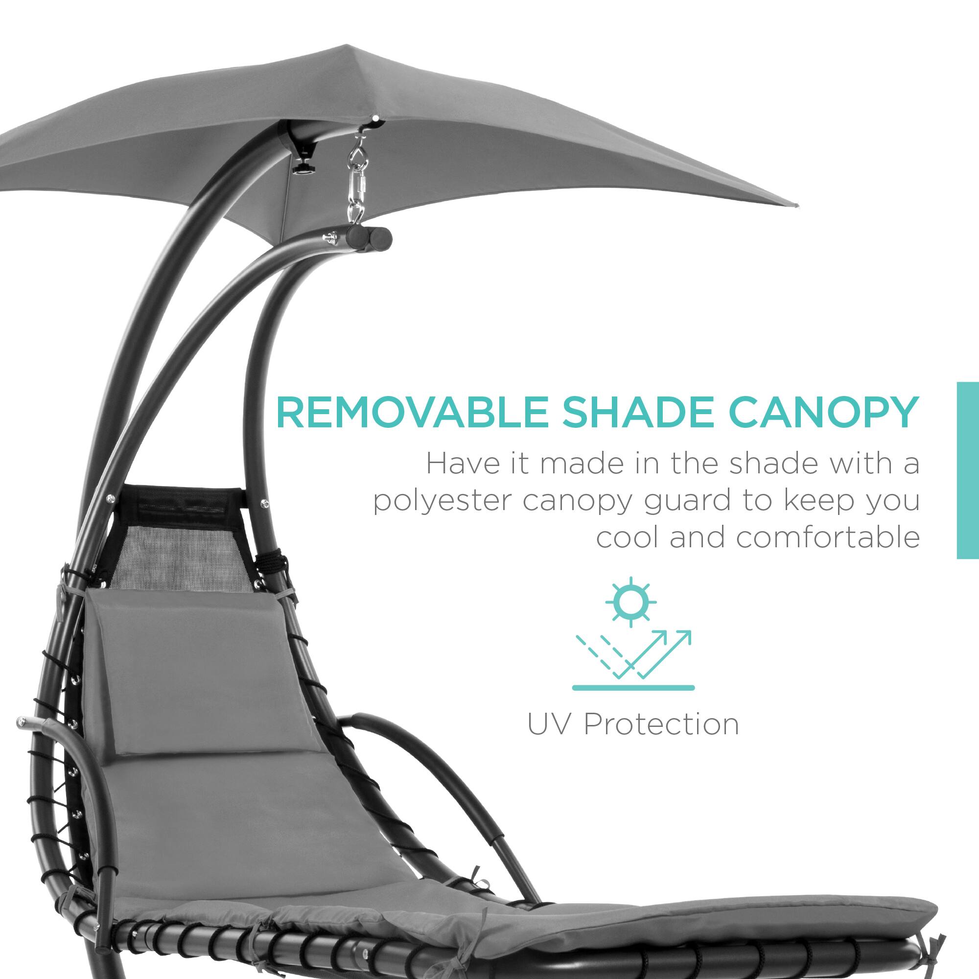 REMOVABLE SHADE CANOPY  
Have it made in the shade with a polyester canopy guard to keep you cool and comfortable  
UV Protection