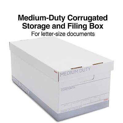 Medium-Duty Corrugated Storage and Filing Box  
For letter-size documents  

MEDIUM DUTY  

CONTENTS: