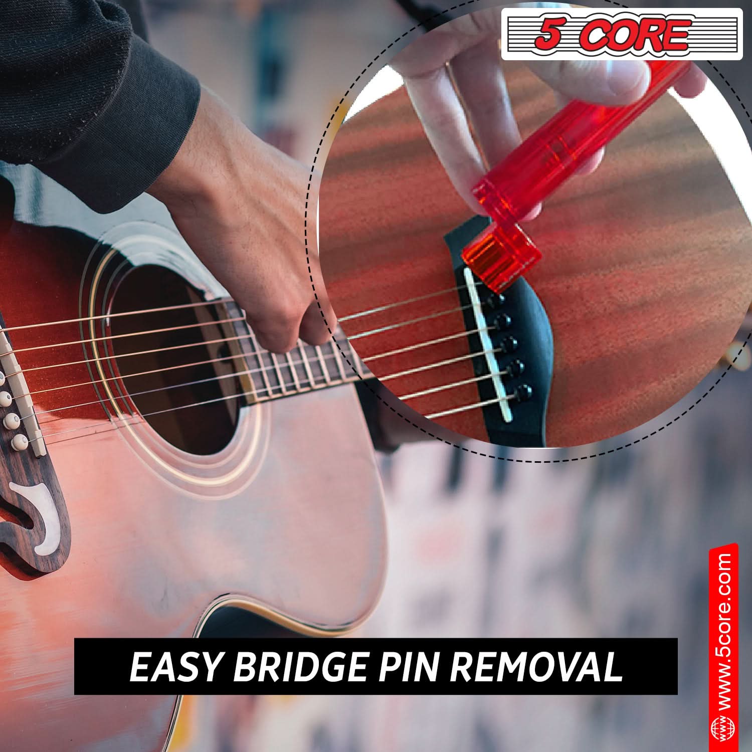 5 CORE EASY BRIDGE PIN REMOVAL  
www.5core.com