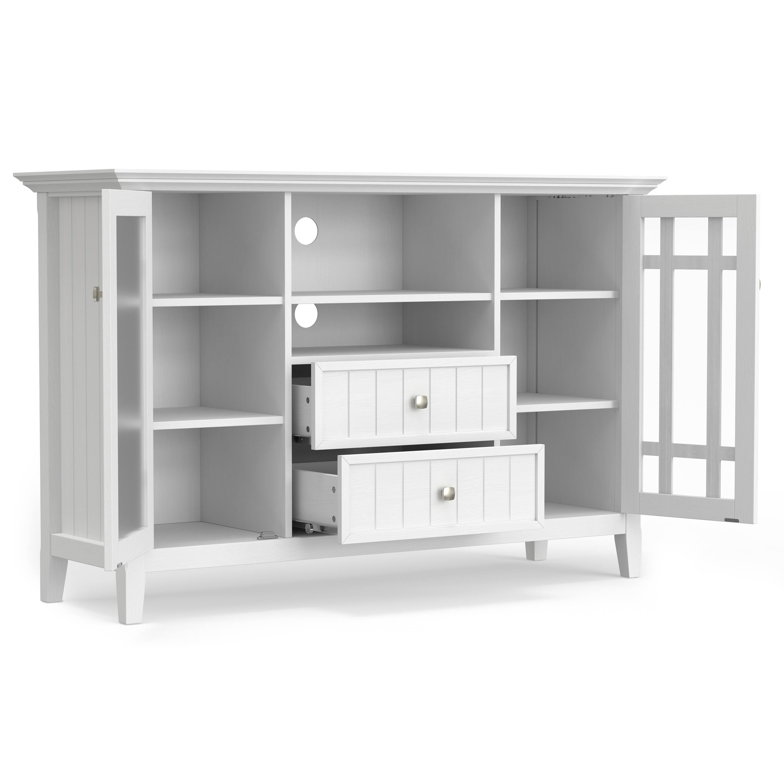 Back. Simpli Home - Bedford Tall TV Media Stand - White.