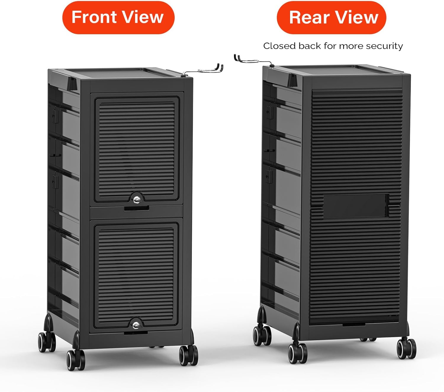 Front View  
Rear View  
Closed back for more security