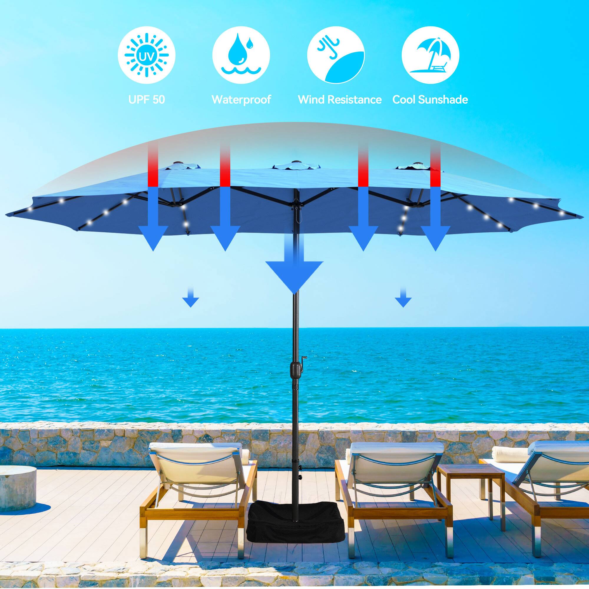 UV UPF 50, Waterproof, Wind Resistance, Cool Sunshade