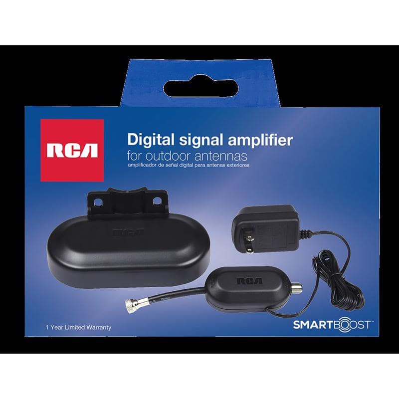 RCA - Outdoor HDTV Antenna Pre Amplifier 1 pk - Black