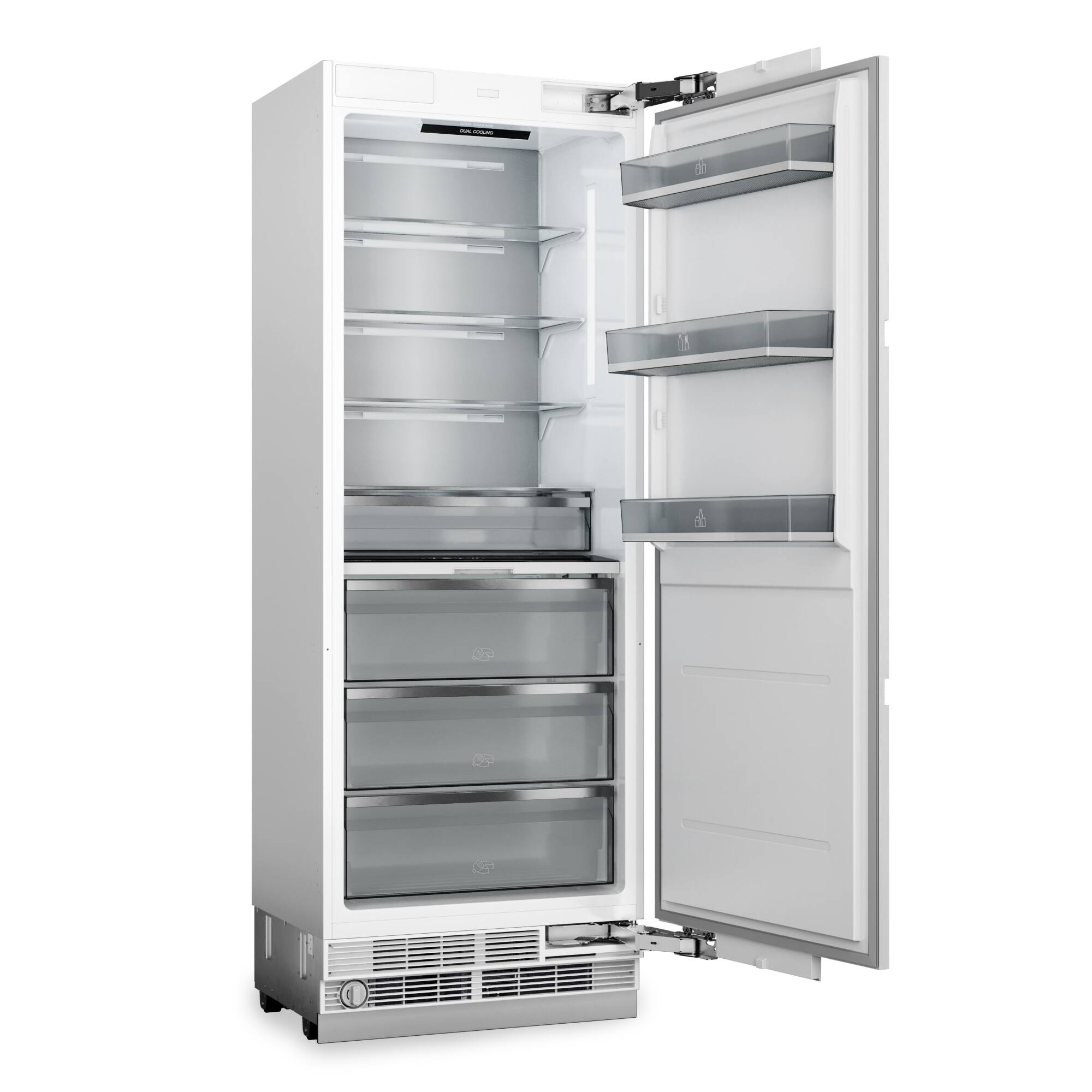 Alt View 4. Thor Kitchen - 16.6-Cu. Ft. Built In Column Refrigerator with Stainless Steel Panels - Stainless steel.