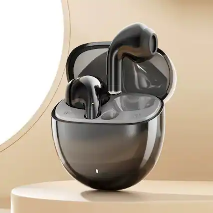 Front. SKRAN - Hi-Fi Sound Wireless Bluetooth Earbuds - Active Noise Cancellation, Clear Call, for Office, Gym, Travel - Black.