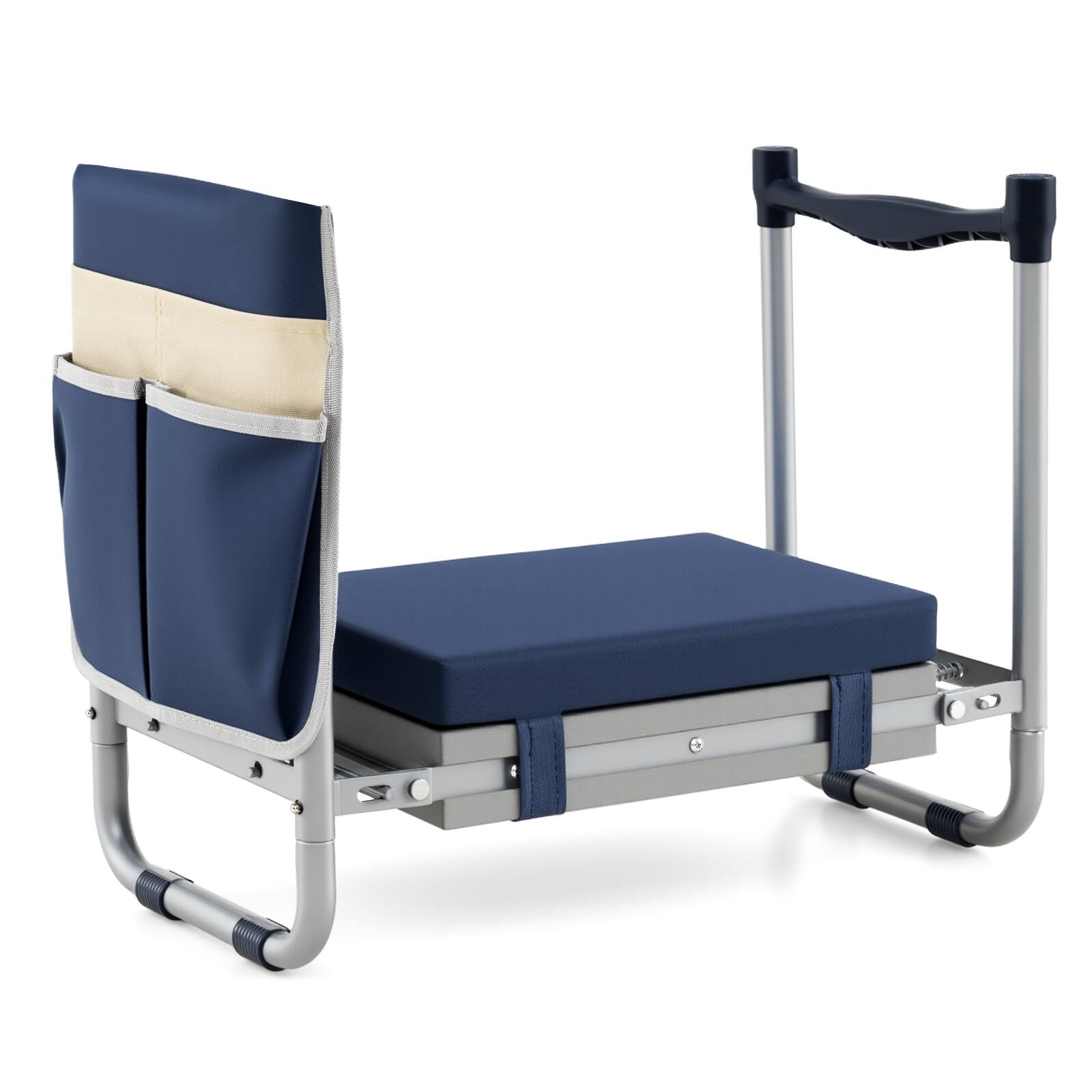 Alt View 9. Costway - Costway Garden Kneeler and Seat, Foldable Gardening Stool with Wide EVA Foam Padding - with Foot Pads & Detachable Handle-Navy.
