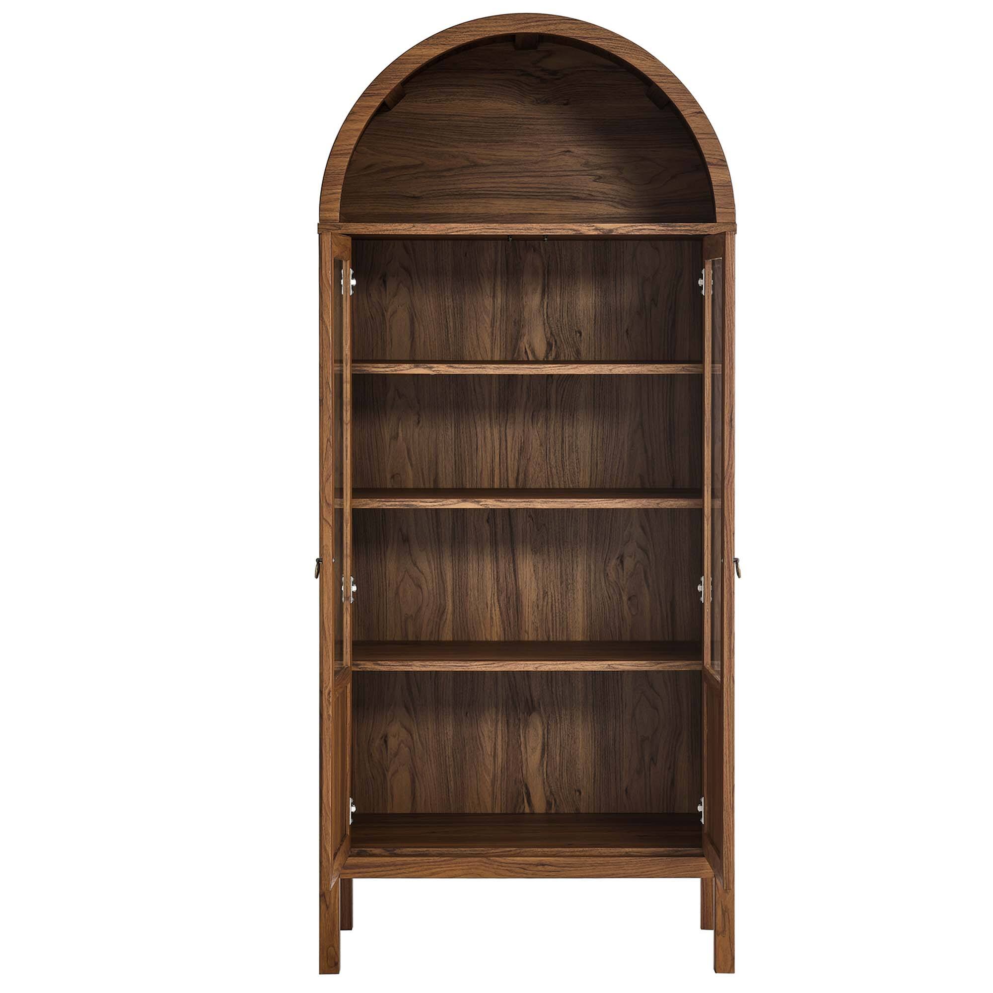 Alt View 4. Modway - Tessa Tall Arched Storage Display Cabinet by Modway - Walnut.
