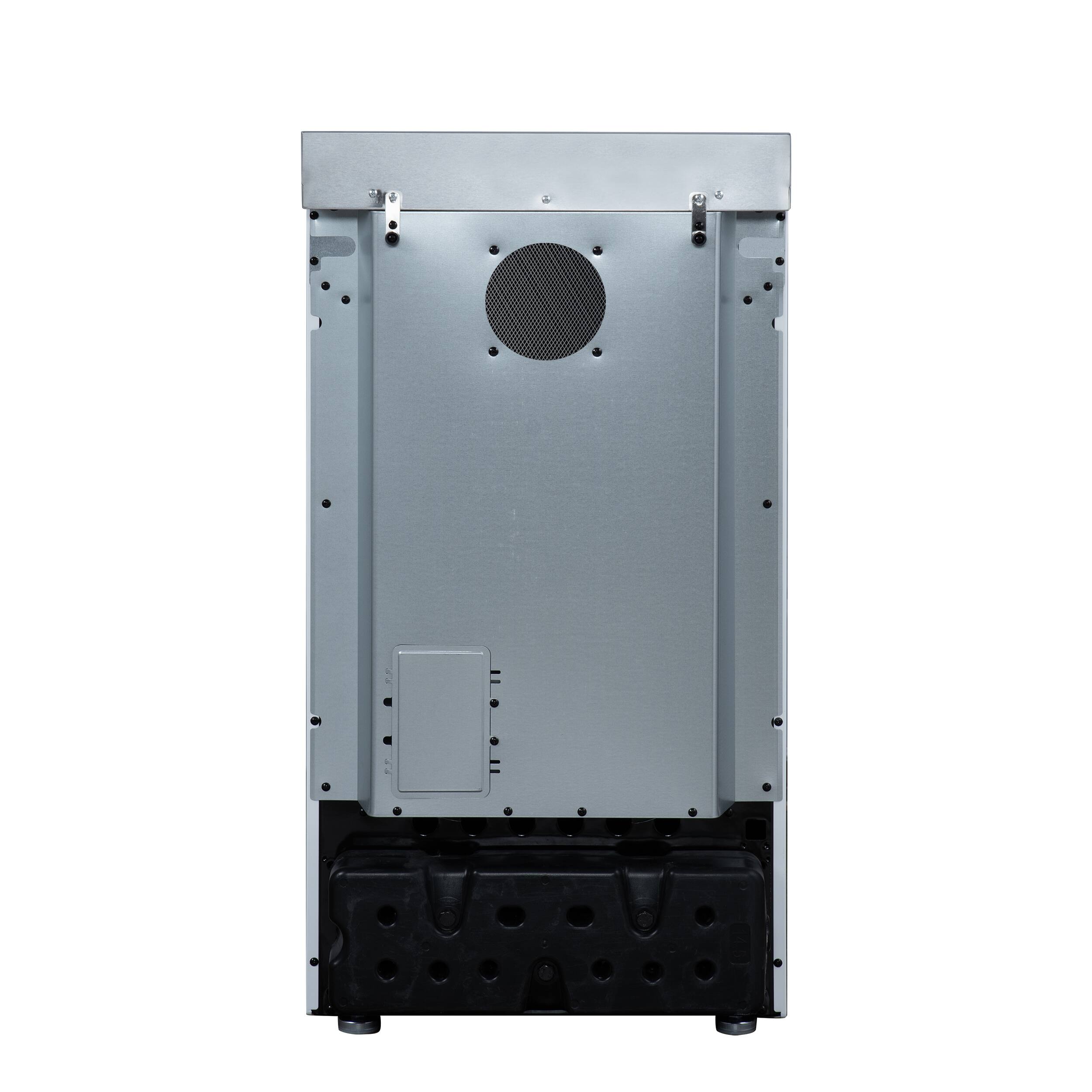 Back. Forno Appliances - Pallerano 2.05 Cu. Ft. Freestanding Electric Range with Antique Brass Accessories - White.