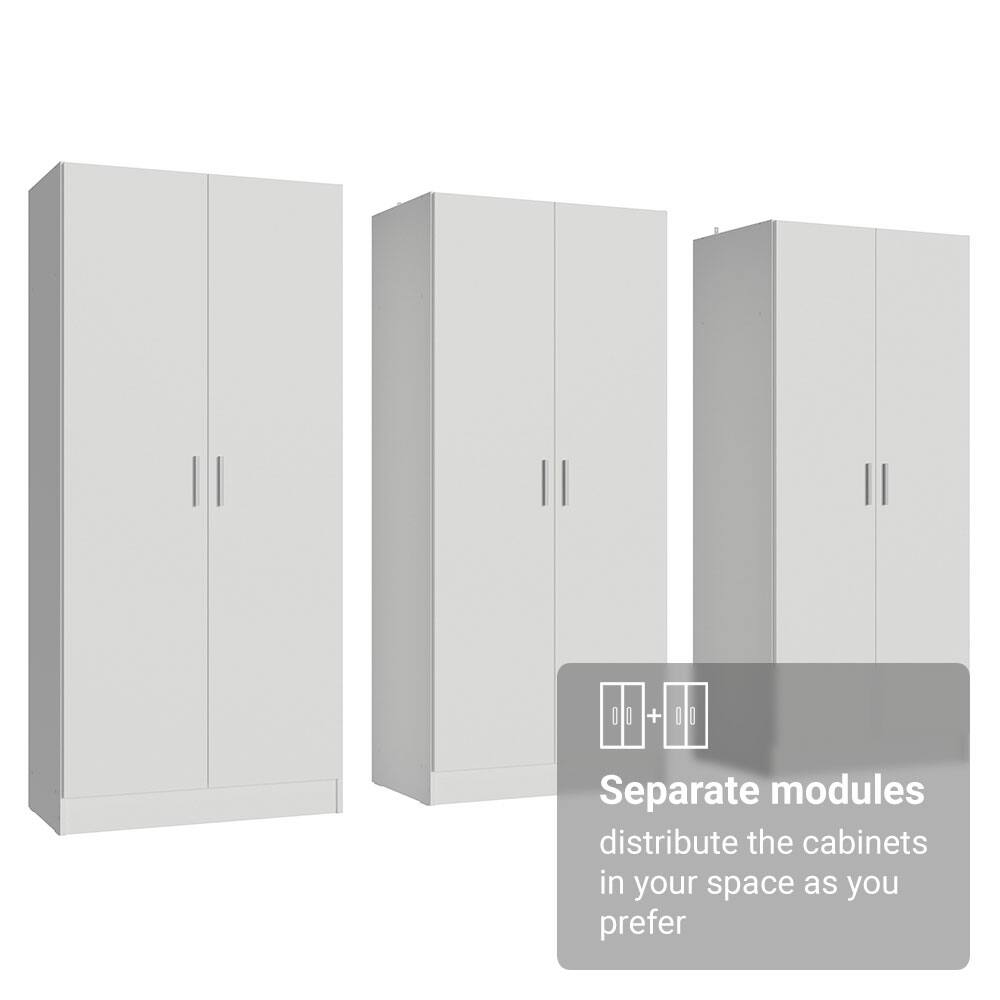 Separate modules distribute the cabinets in your space as you prefer