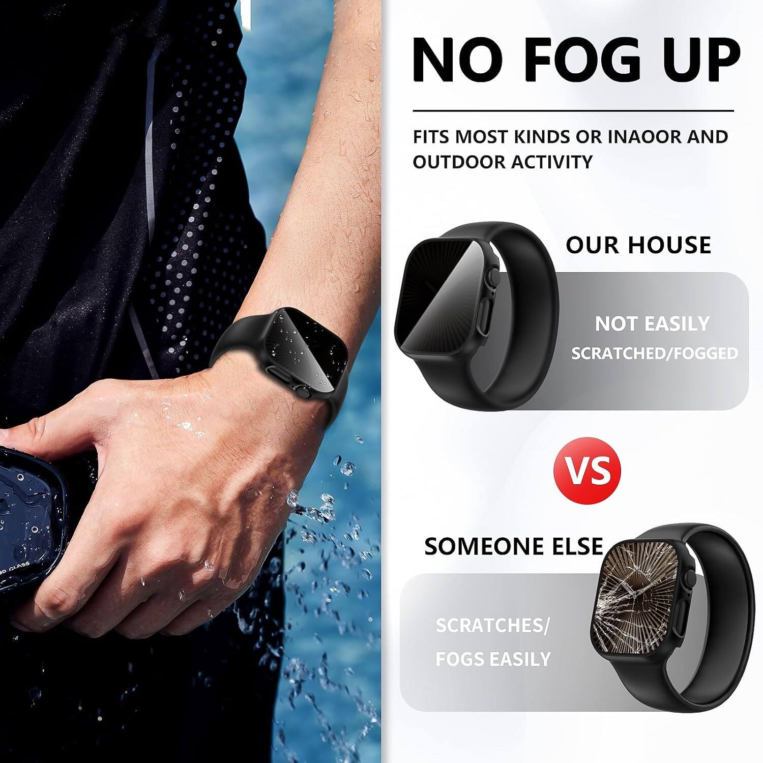 NO FOG UP  
FITS MOST KINDS OR INDOOR AND OUTDOOR ACTIVITY  
OUR HOUSE  
NOT EASILY SCRATCHED/FOGGED  
VS  
SOMEONE ELSE  
SCRATCHES/ FOGS EASILY