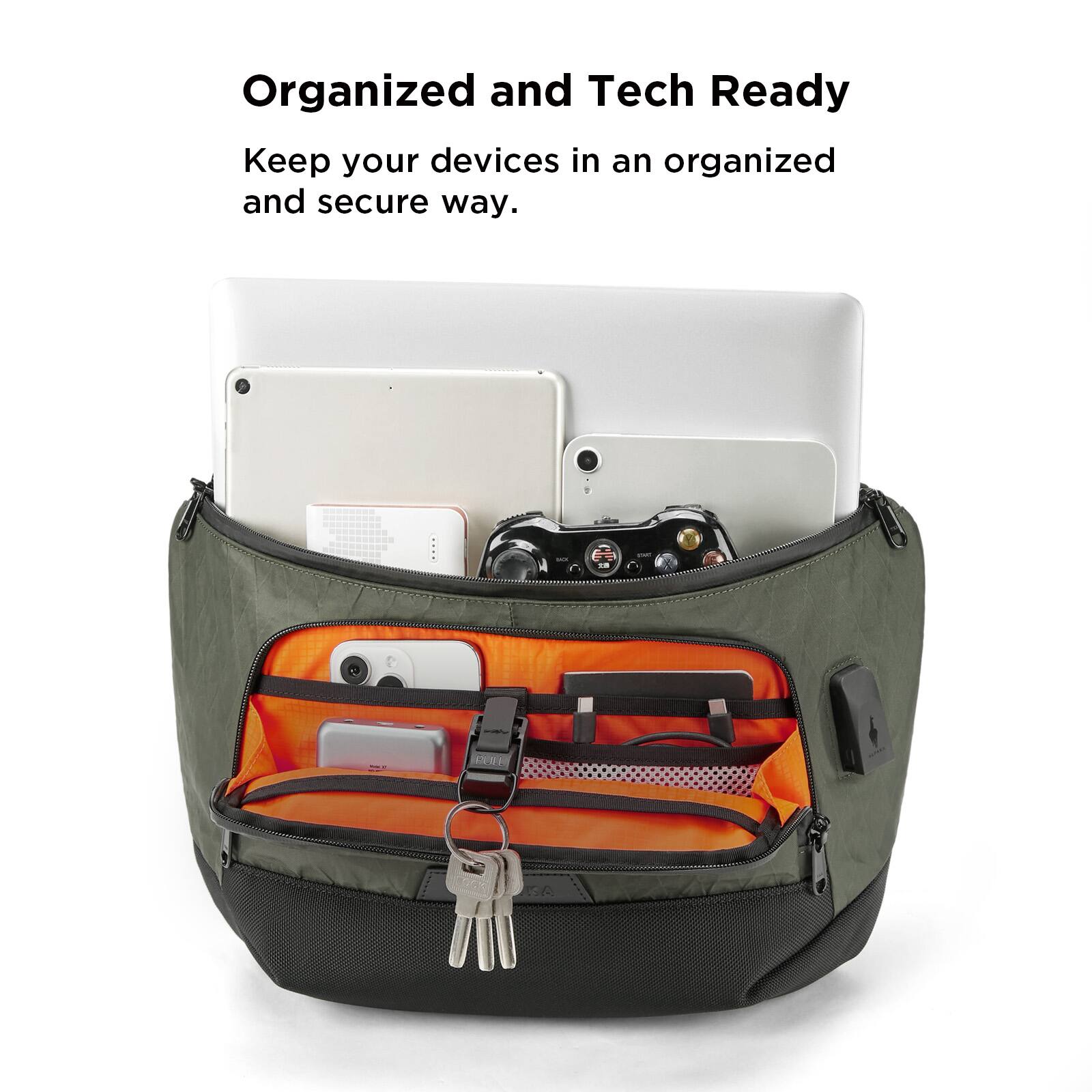 Organized and Tech Ready  
Keep your devices in an organized and secure way.