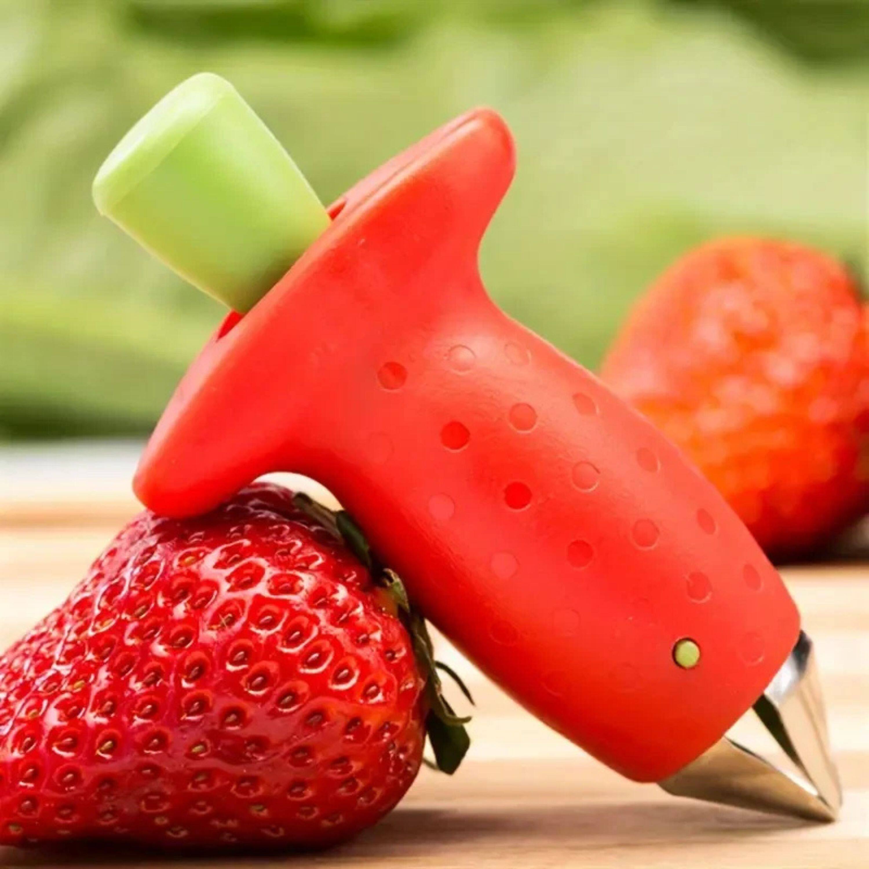 Angle. Kitcheniva - Small Fruit Stem Remover & Corer - For Strawberries, Tomatoes, Pineapple Eyes.