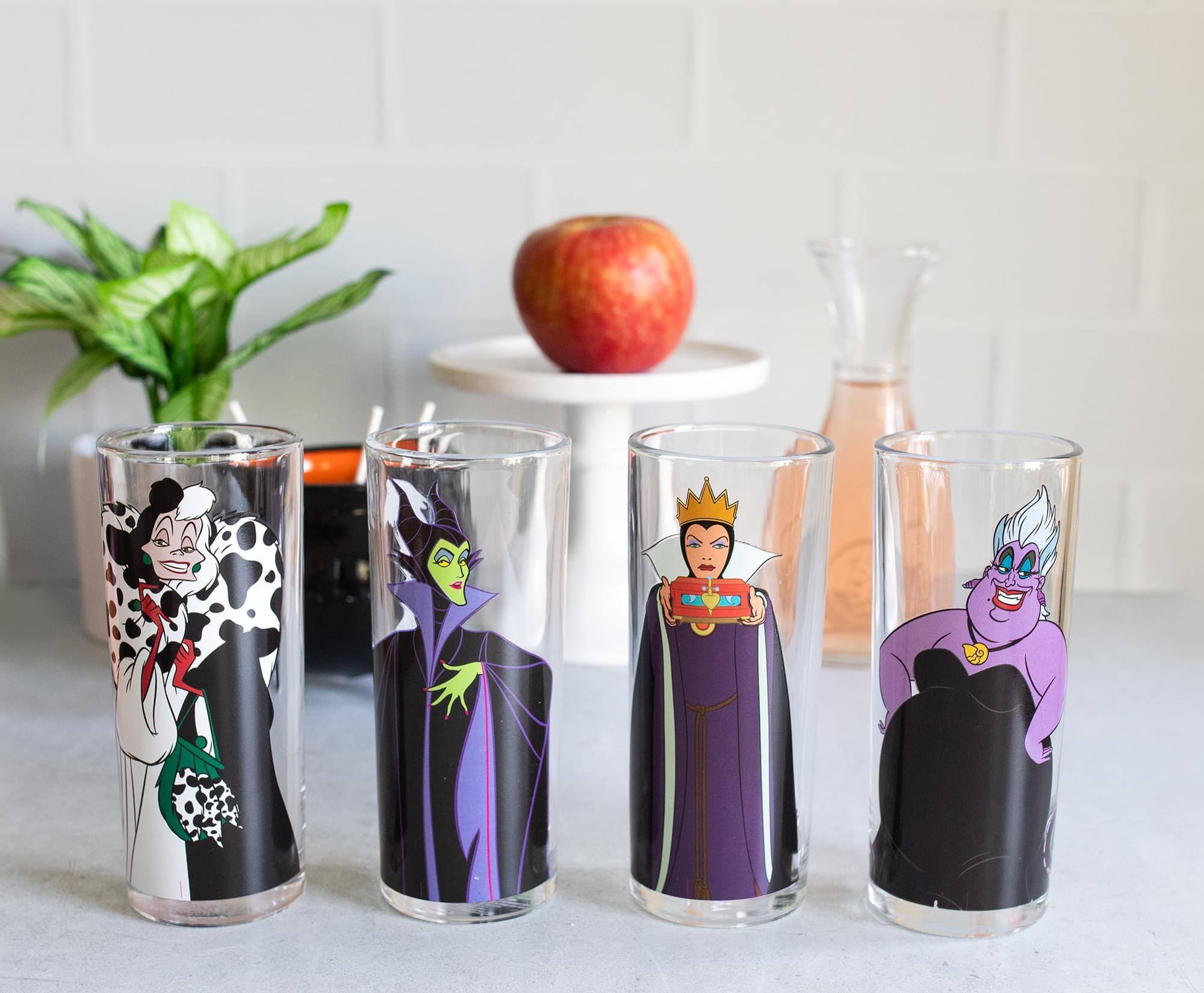 Alt View 1. Silver Buffalo - Disney Villains 10-Ounce Tumbler Glasses | Set of 4 - Clear.