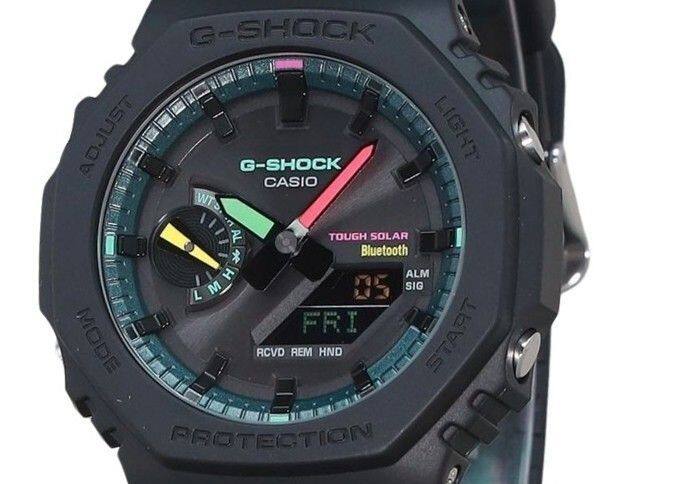 G-SHOCK  
CASIO  
TOUGH SOLAR  
Bluetooth  
ALM SIG  
RCVD REM HND  
PROTECTION  
ADJUST  
MODE  
LIGHT  
PROTECTION