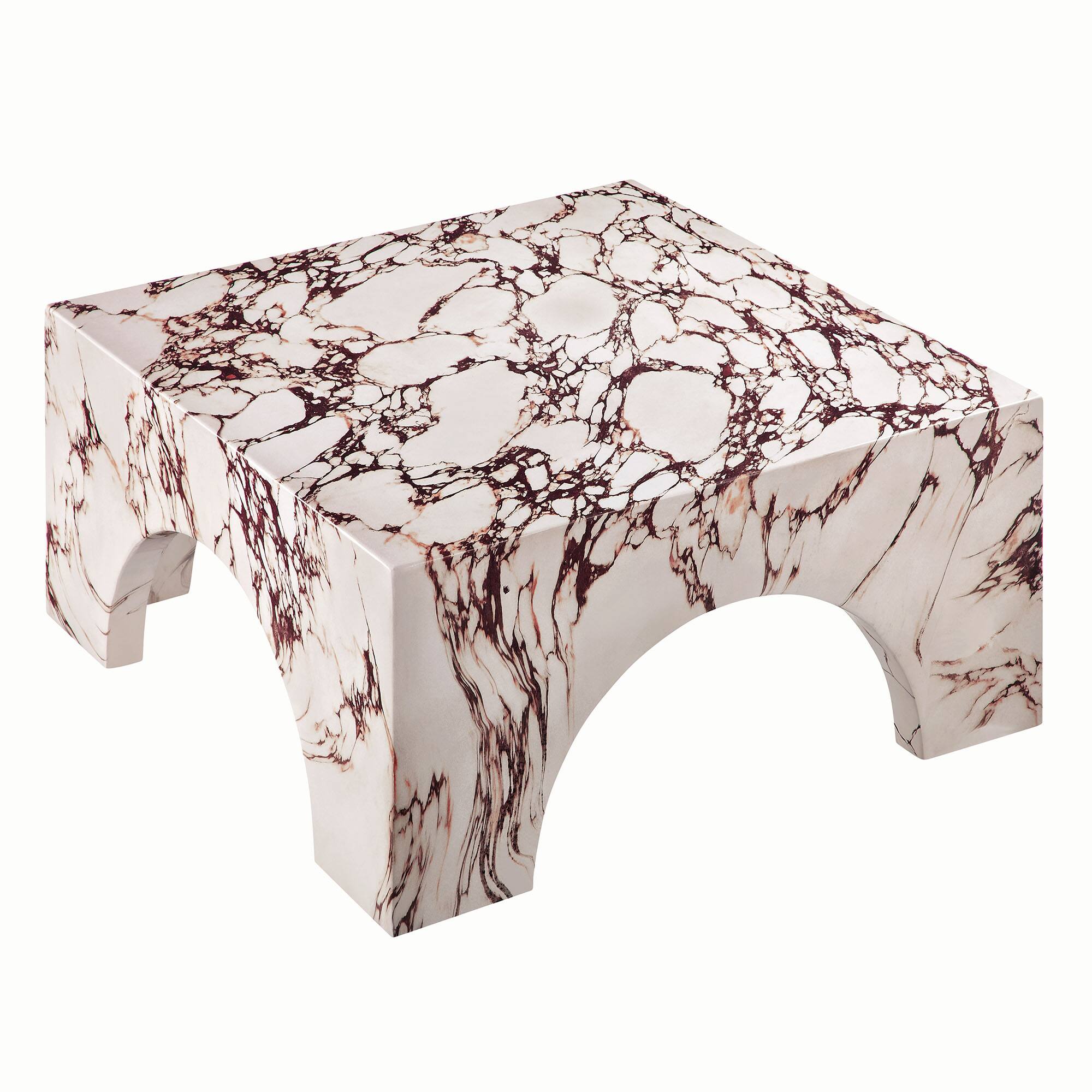 Alt View 6. Modway - Valen Indoor - Outdoor Patio Arched Concrete Coffee Table by Modway - Red Marble.