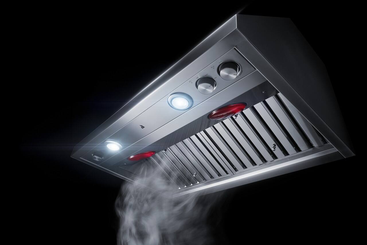 Alt View 12. JennAir - Pro-Style 30" Externally Vented Range Hood - Lustre Stainless.