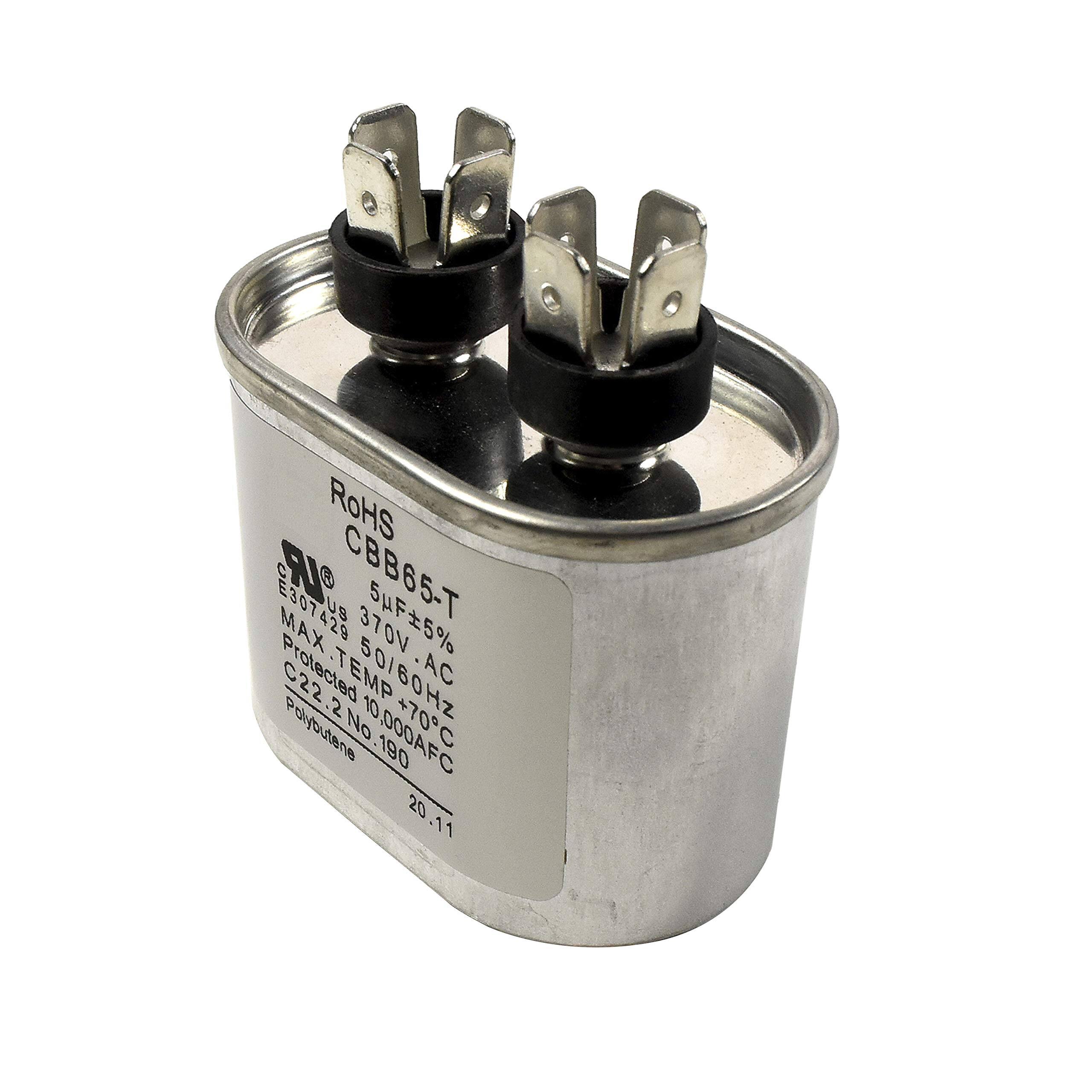 RoHS  
CBB65-T  
5µF ±5%  
MAX 370V AC  
TEMP 50/60Hz  
Protected  
C22 No.1000AFC  
Polybutene  
+70°C  
No.190  
20.11  
20 11 A